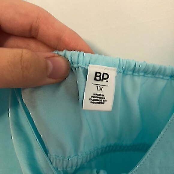 NEW NWT BP NORDSTROM Plus Size Bow Detail Tank Top Aqua Turquoise Blue Cami 1X - Picture 4 of 12